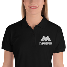 Load image into Gallery viewer, MOSS INC SHOP Black Embroidered Women's Polo Shirt