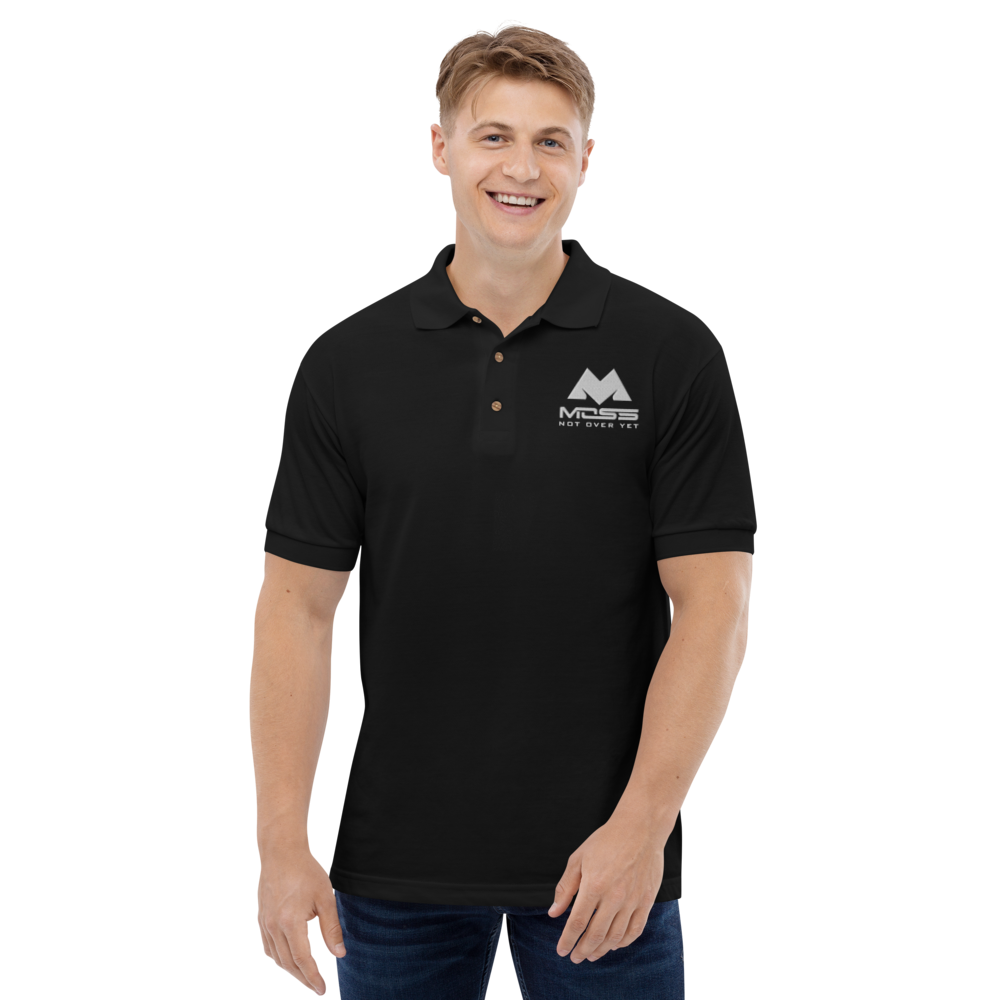 MOSS INC SHOP BlackEmbroidered Polo Shirt