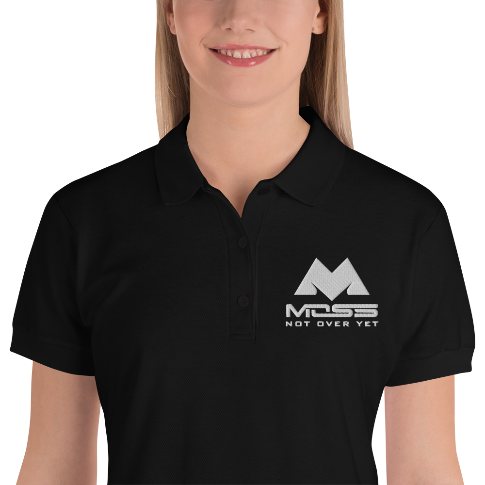 MOSS INC SHOP Black Embroidered Women's Polo Shirt