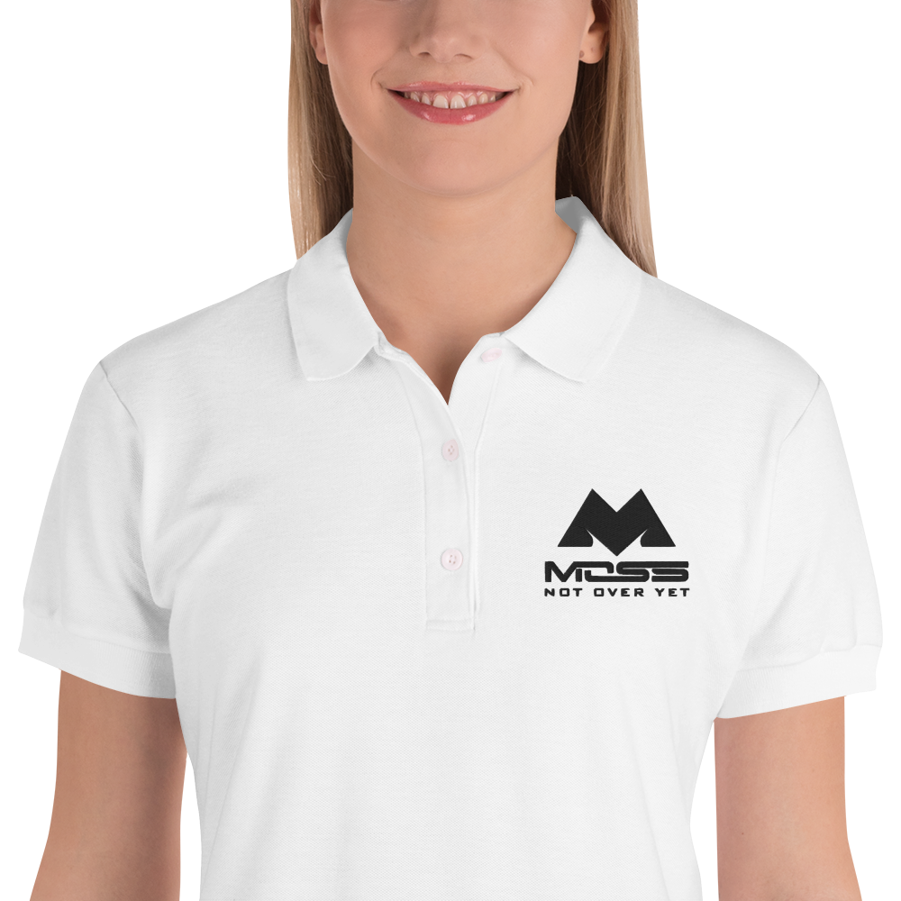 MOSS INC SHOP White Embroidered Women's Polo Shirt